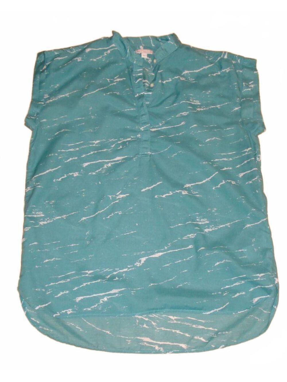 Vintage Gap Teal & White Marble Printed Sleeveless Women's Top Sz Medium
